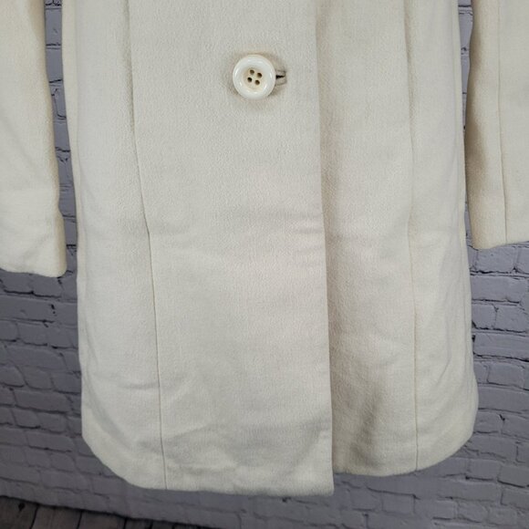J.CREW Ivory Lady Day Wool Blend Buttoned Pockets Collared Lined Over Coat 2 - Picture 7 of 13